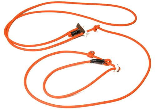 Mystique® Biothane Hunting Profi lautlos Umhängeleine 280cm Moxon mit Zugbegrenzung (6mm, neon orange)