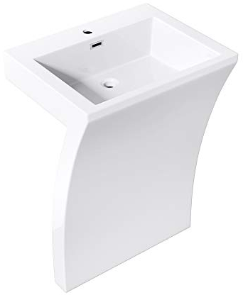 Mai & Mai Standwaschbecken Eckig Design Standwaschtisch Col07 Weiss Gussmarmor Design Waschplatz Waschsäule Standsäule