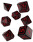 Schwarz-Rot Runen Würfel Set