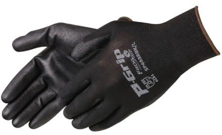 Liberty P-Grip Ultra-Thin Polyurethane Palm Coated Seamless Glove | 13-Gauge Polyester Shell, Lightweight, Breathable | for Mechanic, Construction, Industrial | X-Large, Black (Pack of 12)