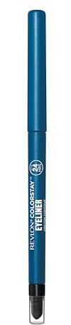 Revlon ColorStay Eyeliner Pencil, Nicht Übertragender und Wasserfester Eyeliner-Stift, Blau, Integrierter Anspitzer und Schwamm, 205 Sapphire, 0.28 g