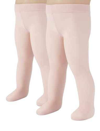 CALZITALY 2/4 Pairs Baby Plain Microfibre Semi Opaque Tights, Newborn Pantyhose | 40 DEN | 3 to 24 Months | Made in Italy (UK, Age, 6 Months, 2 Pairs: Pink)