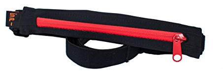 SPIbelt Performance Series löparbälte - stor ficka med gelöglor (svart med röd dragkedja)