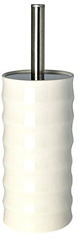 FurnitureXtra Elegant Living Luxury White Ceramic Toilet Brush (Textured)