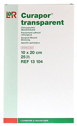 Curapor 13104 Pflasterverbände, Wundverband, 5 cm x 16 cm, Transparent (25-er pack)