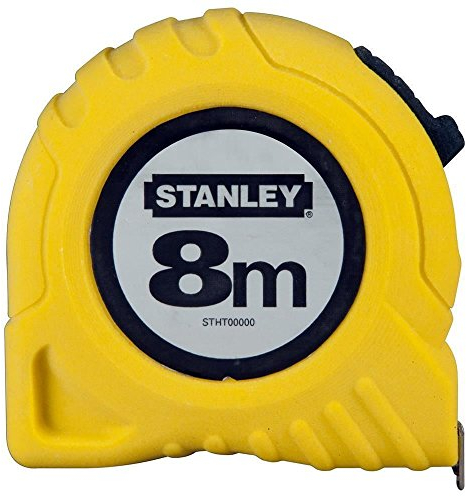 STANLEY 1-30-457 Metre ruban tape bi-matiere - long. m.8 - larg. mm.25, Jaune