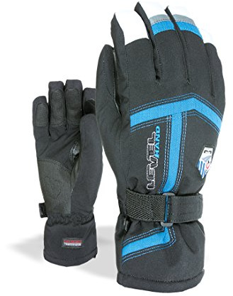 Level - Guantes de esquí para niño, tamaño 6,5 UK, 5 Negro - Blanco