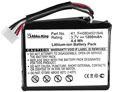 Akku kompatibel mit Tomtom One XL HD Traffic - ersetzt Li-Ion FM0804001846, K1-1200mAh