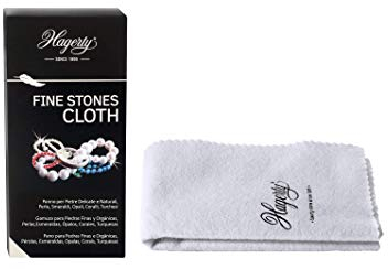Hagerty Fine Stones Cloth Chiffon de nettoyage pour bijoux I 36 x 30 cm I Chamoisine imprégnée 100% coton I Efficace pour les bijoux avec pierres fines et organiques (perles, émeraudes, opales...)
