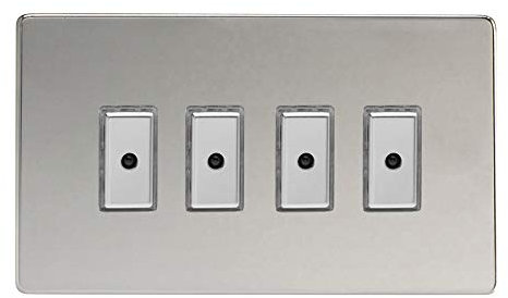 Varilight JDCE104S Dimmer Switch 4 Gang Polished Chrome