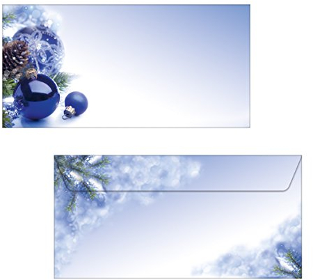 SIGEL DU036 Briefumschläge Weihnachten Blue Harmony, DIN lang, 50 Stück