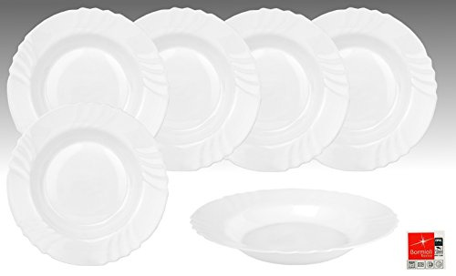 Lot de 6 Assiette Ebro profonde 23,5 cm Fabriqué en verre trempé de Opale