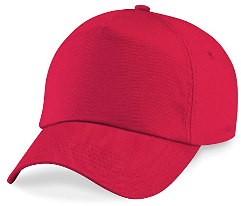 Beechfield 5 panel unlined cotton cap in Bright Red Leuchtend rote