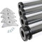MS Beschläge® 4er Set Tischbeine Möbelfüße Tischstempel Höhe 710mm ø 80mm Chrom glänzend