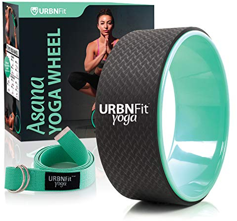 URBNFit Yoga Wheel - 30 cm Yoga Rad für Stretching und Dehnübungen - Rückenstrecker und Stütze für intensiveres Training - Inkl. Yoga Gurt & PDF-Guide