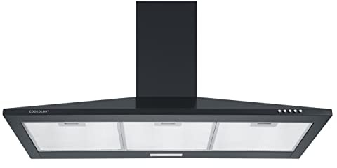 Cookology Energy A Rated 100cm Wall Mounted Extractor Fan | Black 100cm Chimney Cooker Hood