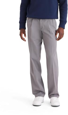 Dockers Men's Classic Fit Easy Khaki Pants-Pleated (Standard and Big & Tall), Timberwolf, 38W x 32L