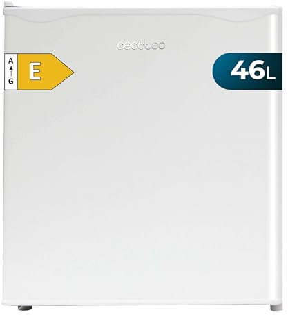 Cecotec Nevera Pequeña - Frigorífico Mini - Minibar 46L GrandCooler 20000 L SilentCompress White E. Altura 48,7cm, 48cm de Ancho, Bajo Consumo, Puerta Reversible, Funcionamiento Cíclico, Blanco