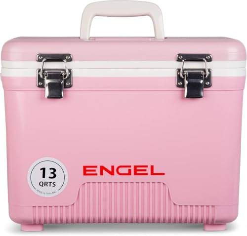 ENGEL Cooler Box 12.3 L - Leak-Proof, Air Tight, Drybox Cooler for Camping, Fishing, Hiking,Picnic - Mini Ice Boxes Large Enough for 15 Cans, 38 x 25.4 x 28.5 CM Small Cool Box for Drinks and Food
