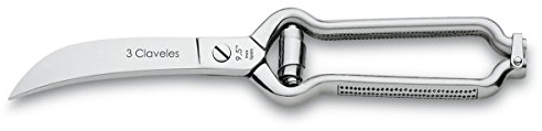 3Claveles 434 - Tijera trincha aves de 9.5 pulgadas, inox, con cierre de seguridad