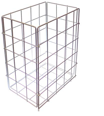 Sammelkorb Abfallkorb Metall weiss klein 28,5 x 19 x 35,5 cm, Drahtgeflecht, Drahtgestell