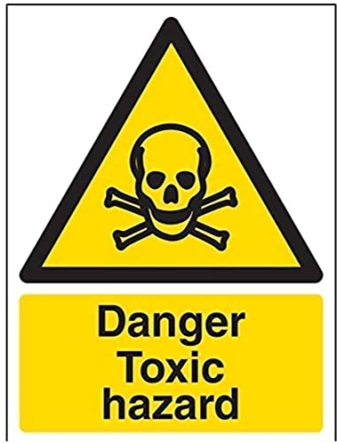 V Safety Danger Toxic Hazard Warning Sign - 150mm x 200mm - Self Adhesive Vinyl