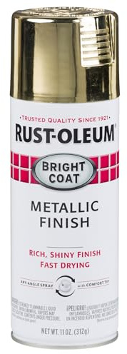 Rust-Oleum 7710830 Stops Rust Bright Coat Metallic Spray Paint, 11 Ounce, Gold, (Pack of 1)