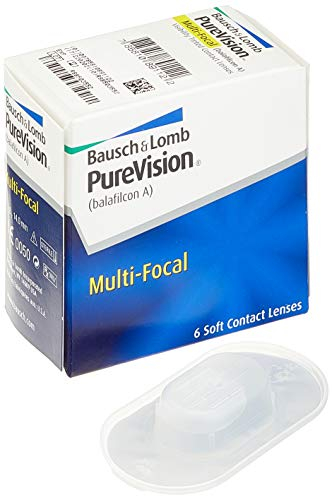Bausch + Lomb Purevision Multifocal Monatslinsen, Gleitsicht-Kontaktlinsen, weich, 6 Stück BC 8.6 mm / DIA 14 / -5.75 Dioptrien / ADD High