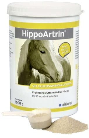 Alfavet HippoArtrin - Alimento complementario para Caballos - con nutrientes cartilaginosos para una Sustancia cartilaginosa y una función Articular sanas - 1 kg Polvo