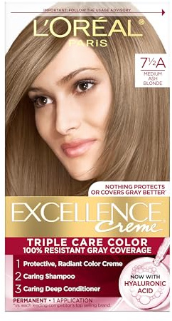 L'Oreal Paris Excellence Creme Hair Color, 7.5A Medium Ash Blonde