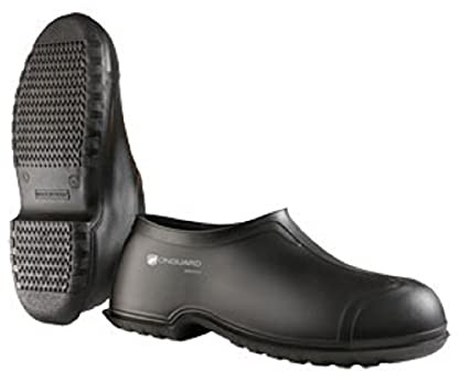 ONGUARD Industries 86010 Heavy Flex-O-Thane/PVC Men's Overshoe with 4-Way Cleated Outsole, 4 Height, Black, Size 2X