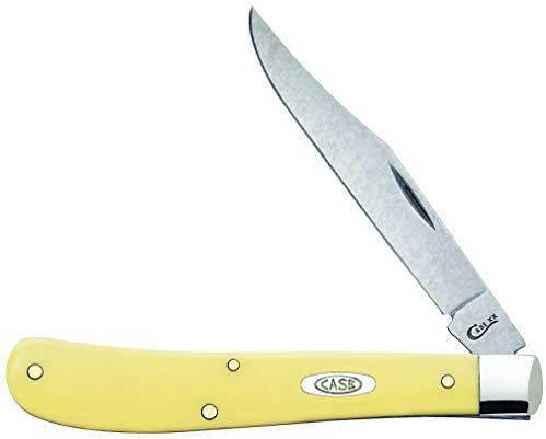 Case WR XX Pocket Knife Yellow Synthetic Slimline Trapper Cv Item #031 - (31048 Cv) - Length Closed: 4 1/8 Inches