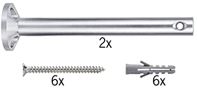 Paulmann 17806 Seilsytem Seil-Zubehör Umlenker/Abhängung für Spannseil 1 Paar 165 mm Chrom matt Zubehör Halogen 12V inklusive Dübel und Schrauben