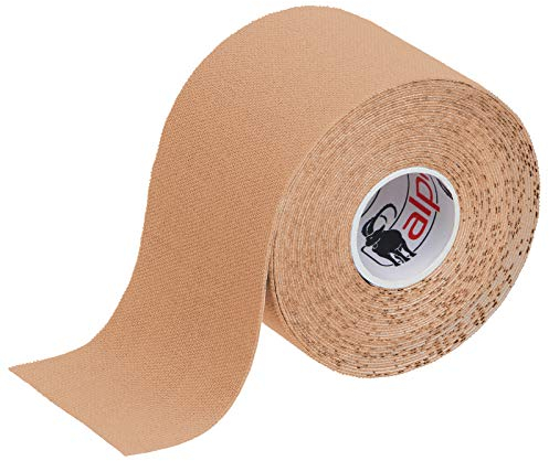ALPIDEX Nastro Kinesiologico Tanti Colori 1/3/ 6/12 Rotoli 5 m x 5,0 cm E-Book Esempi Applicazione Tape Kinesiologico Muscolare Cerotto, Colore:colore della pelle, Quantità:1 rotolo
