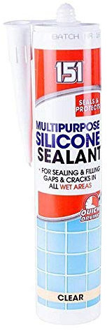 151 Waterproof Multi Purpose Silicone Sealant | Sealing & Filling Gaps & Cracks in All Wet Areas (Clear, 280ml)