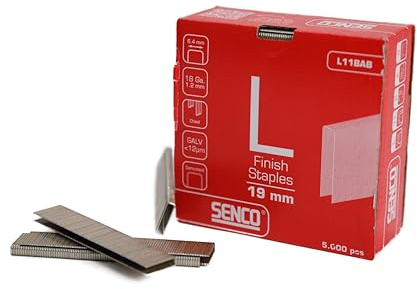 Senco L Staple Galv. 19mm (5000), Medium wire staples suitable for indoor work including Cabinets, Casing, Drawers, Upholstering, Soffits, Underlayment, Lattice, Insulation sheating.