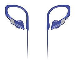 Panasonic RP-BTS10 Cuffie Sport Bluetooth Design Ultraleggero, Suono Brillante e Bassi Potenti, Adattatore Rapido e Archetto Regolabile, Impermeabilità IPX2, Microfono, Ricarica Rapida, Blu