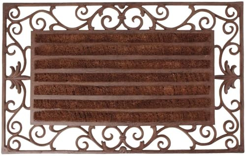 Esschert design - Paillasson tapis fonte rouleaux coco interchangeables - 74 x 46 cm
