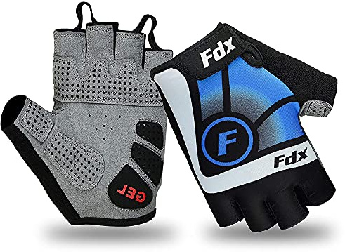 FDX Fingerless Cycling Gloves Gel Padded Breathable MTB Bike Mitts | Ride longer in comfort with shock absorber gel padding, breathable fabric and anti-slip grip for MTB and road cycling rides.