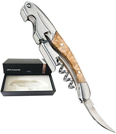 Smaier Wine Opener, Waiter Corkscrews Premium Rosewood Handle All-in-1 Bottle Opener - Best Bar Wine Accessories and Gift
