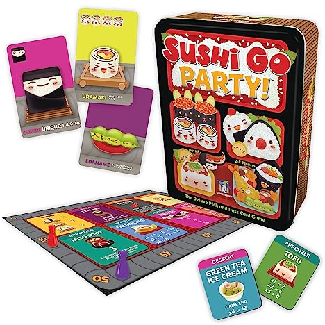 Asmodée Gamewright, Sushi Go Party Game, Card Game, Ages 8+, 2-8 Players, 20 Minutes Playing Time