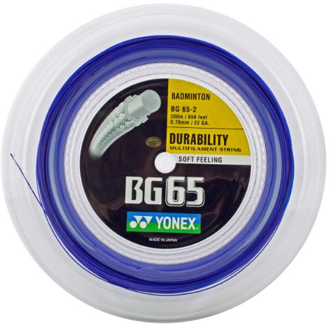 Yonex BG 65 Badminton String 0.70mm - 200m (660ft) Reel - Royal Blue