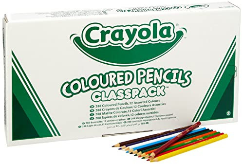 CRAYOLA Colouring Pencils - Assorted Colours (Pack of 288) | Perfect for School Classrooms