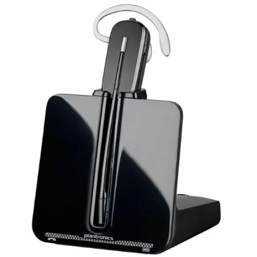 Plantronics - CS540 DECT-Headset – Ein-Ohr Wireless-Headset (Mono), 3 verschiedene Tragevarianten - Anschluss an ein Tischtelefon - Mikrofon mit Noise Cancelling & bis zu 120 m Reichweite, Schwarz