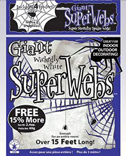Rubie's Official Adult's White Spider Web Halloween Decoration, 60 g - Large Halloween