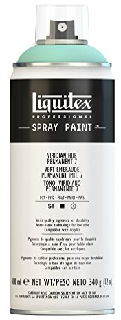 Liquitex Professional Spray Paint - Acrylfarbe, Farbspray auf Wasserbasis, lichtecht, Viridian Permanent Imit. Nr. 7, 400ml Acrylspray