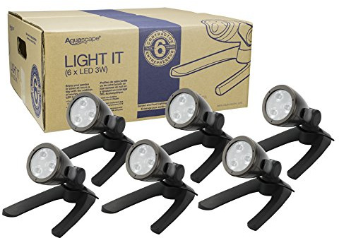 Aquascape LED Garden and Pond Lighting Six (6) Pack | 3-Watt Each | 84047