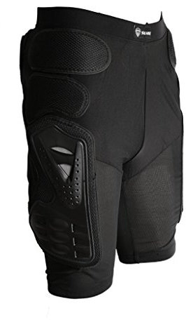 Protection Pantalon Rembourré de Moto Vélo Cuissard Armure Protecteur de Hanche Noir - M, Noir