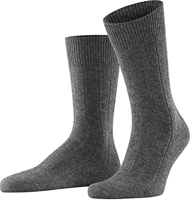 FALKE Lhasa Rib M SO laine viscose cachemire unies 1 paire, Chaussettes Homme, Gris (Light Grey Melange 3390), 43-46
