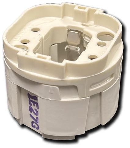Leviton 26800-4A9 Twist-in Socket for G24q and GX24q Lamp Bases, 4-Pin, 120 W, 600 V, White